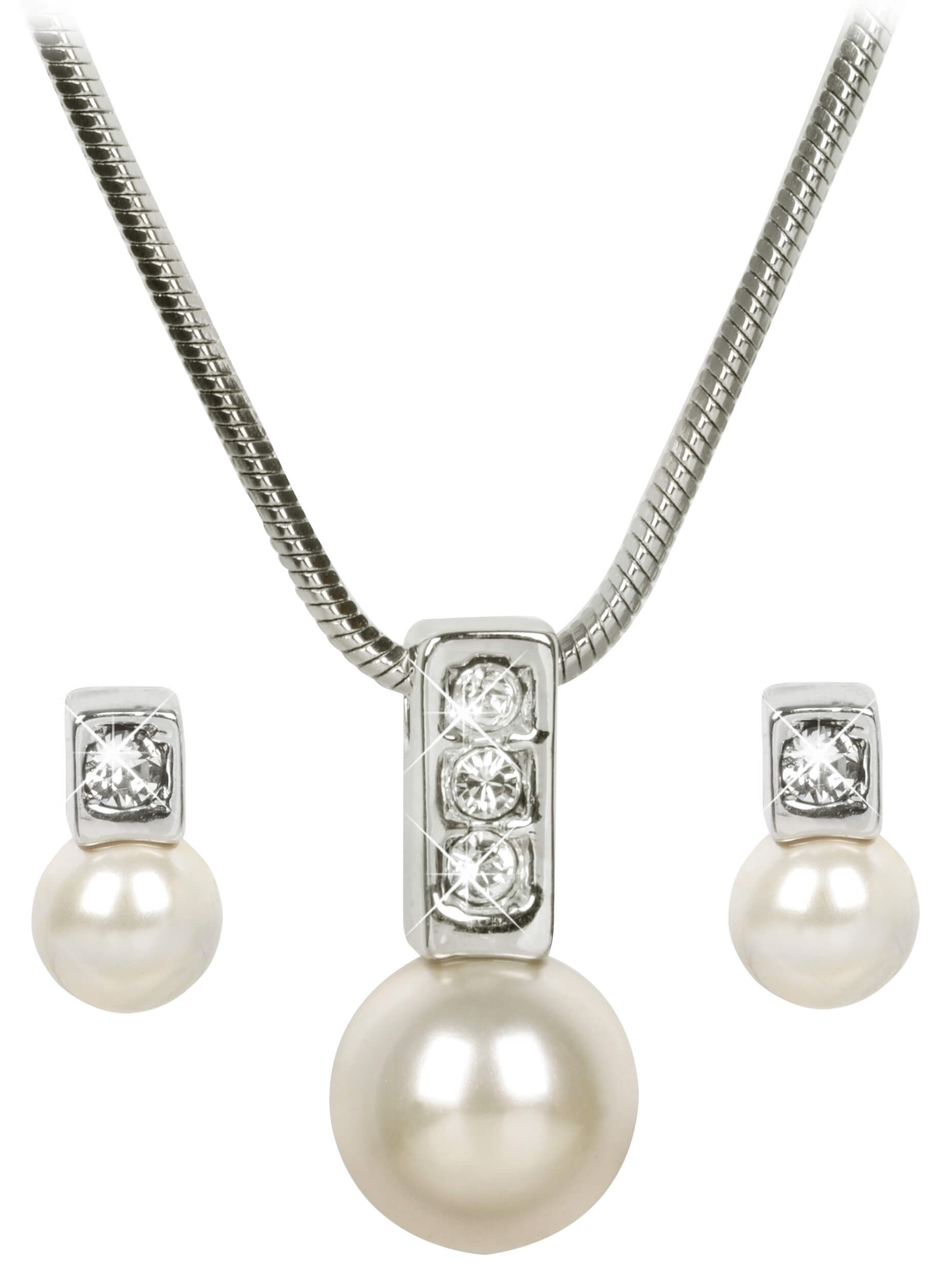Levien -  Elegantní sada náhrdelníku a náušnic Pearl Caorle Cream