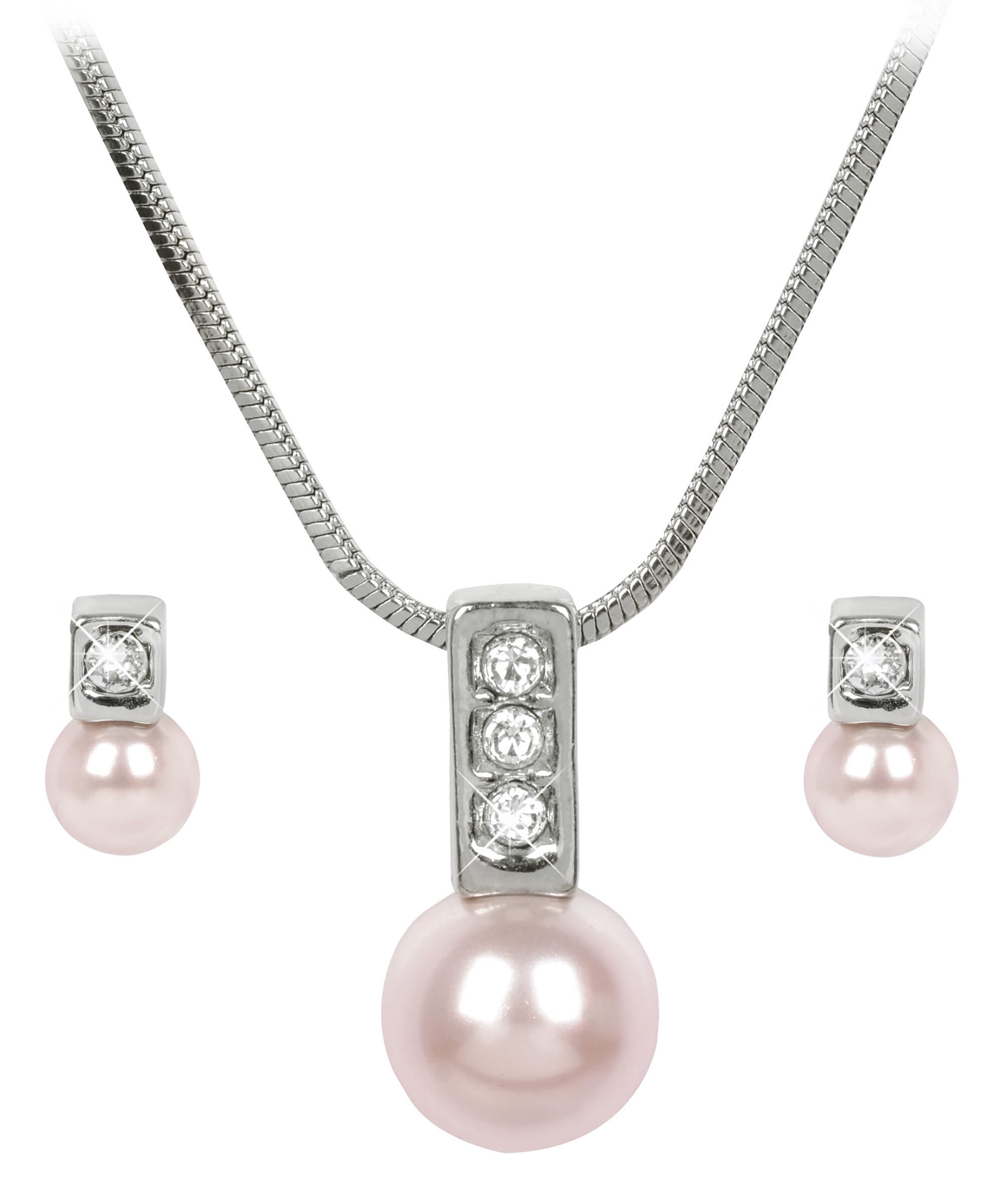 Levien -  Půvabná sada náhrdelníku a náušnic Pearl Caorle Rosaline