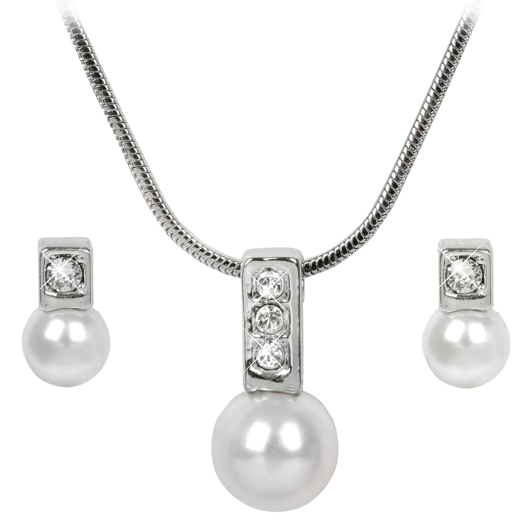 Levien -  Elegantní sada náhrdelníku a náušnic Pearl Caorle White