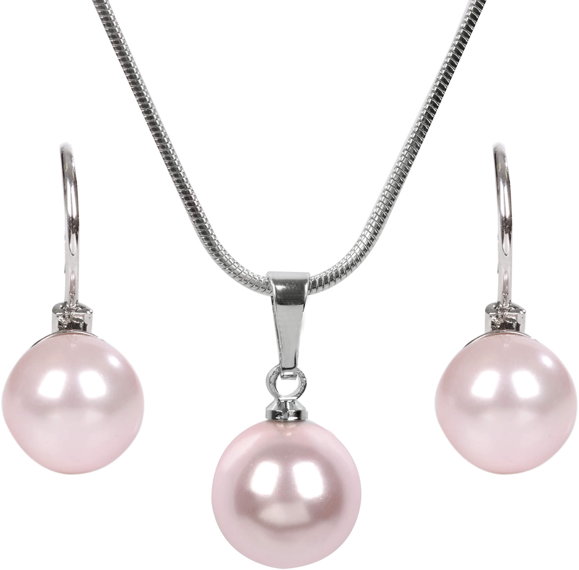 Levien -  Půvabná sada náhrdelníku a náušnic Pearl Rosaline