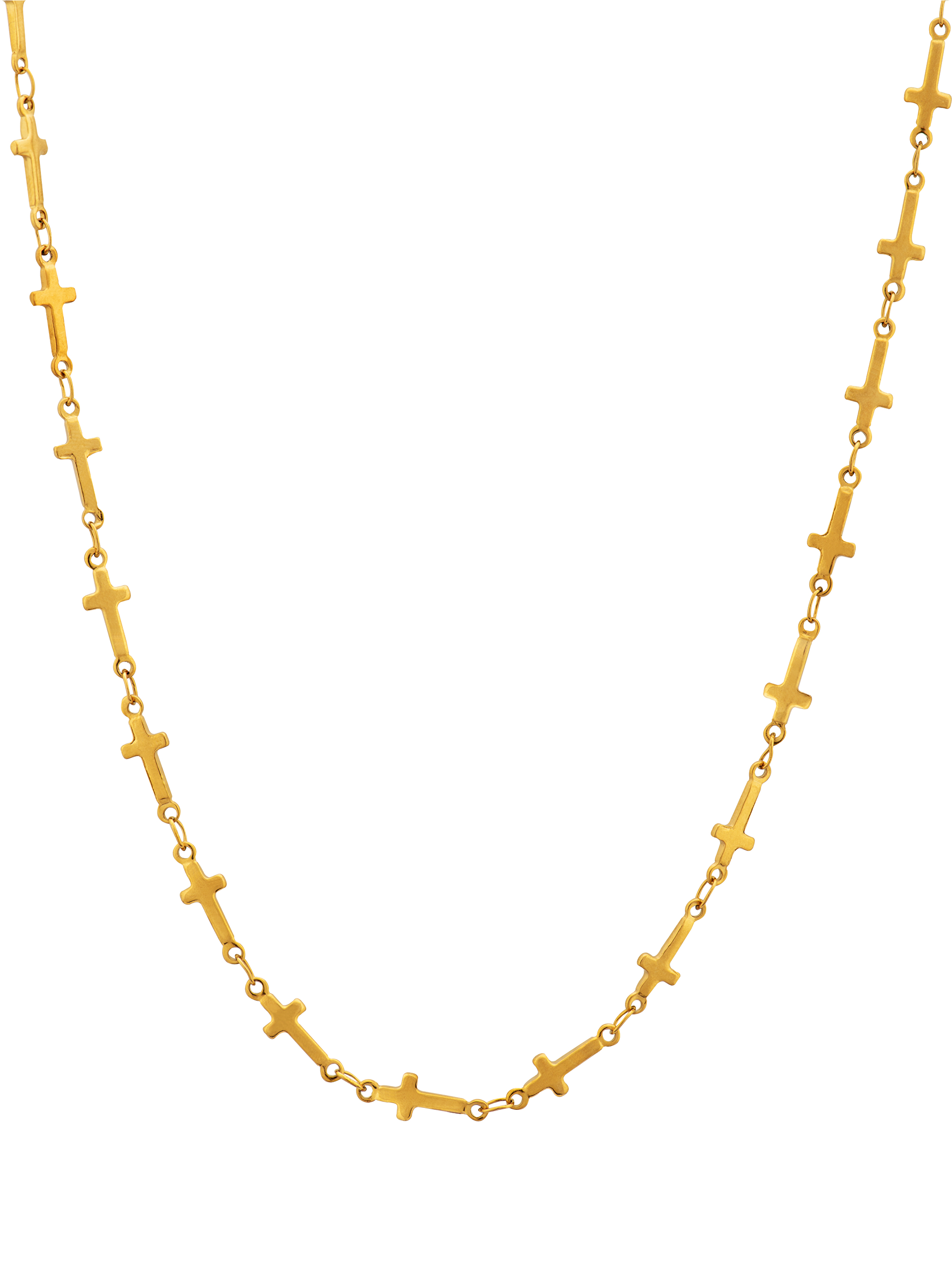 Troli -  Stylový pozlacený náhrdelník s křížky