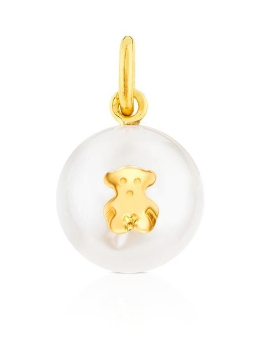 Tous Luxusní přívěsek s pravou perlou a zlatým medvídkem 217094000