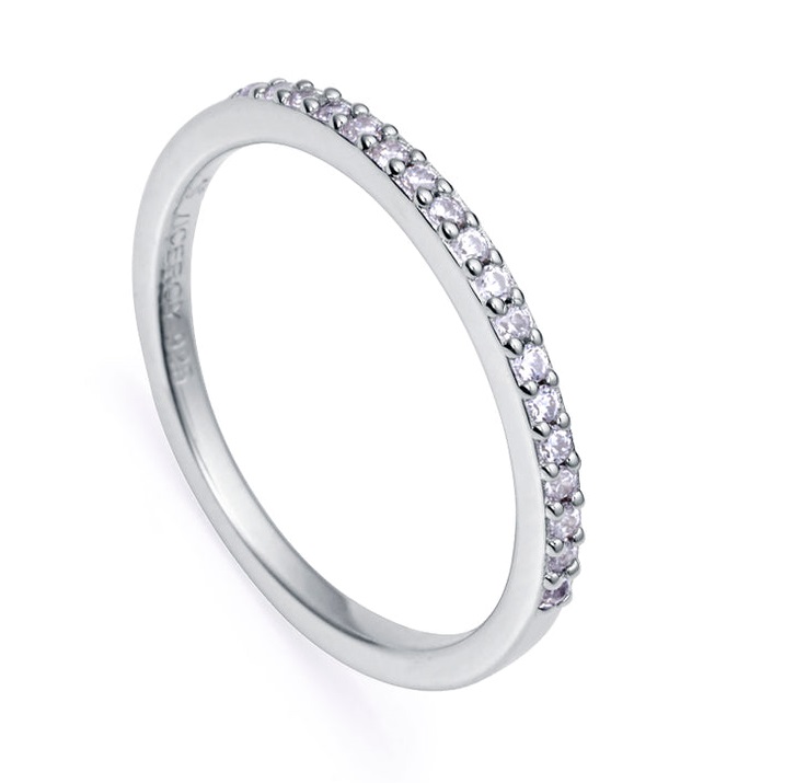 Viceroy Elegantný strieborný prsteň s čírymi zirkónmi Clasica 9118A014 50 mm