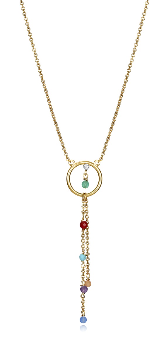 Viceroy Hravý pozlátený náhrdelník s príveskom Trend 13007C100-59