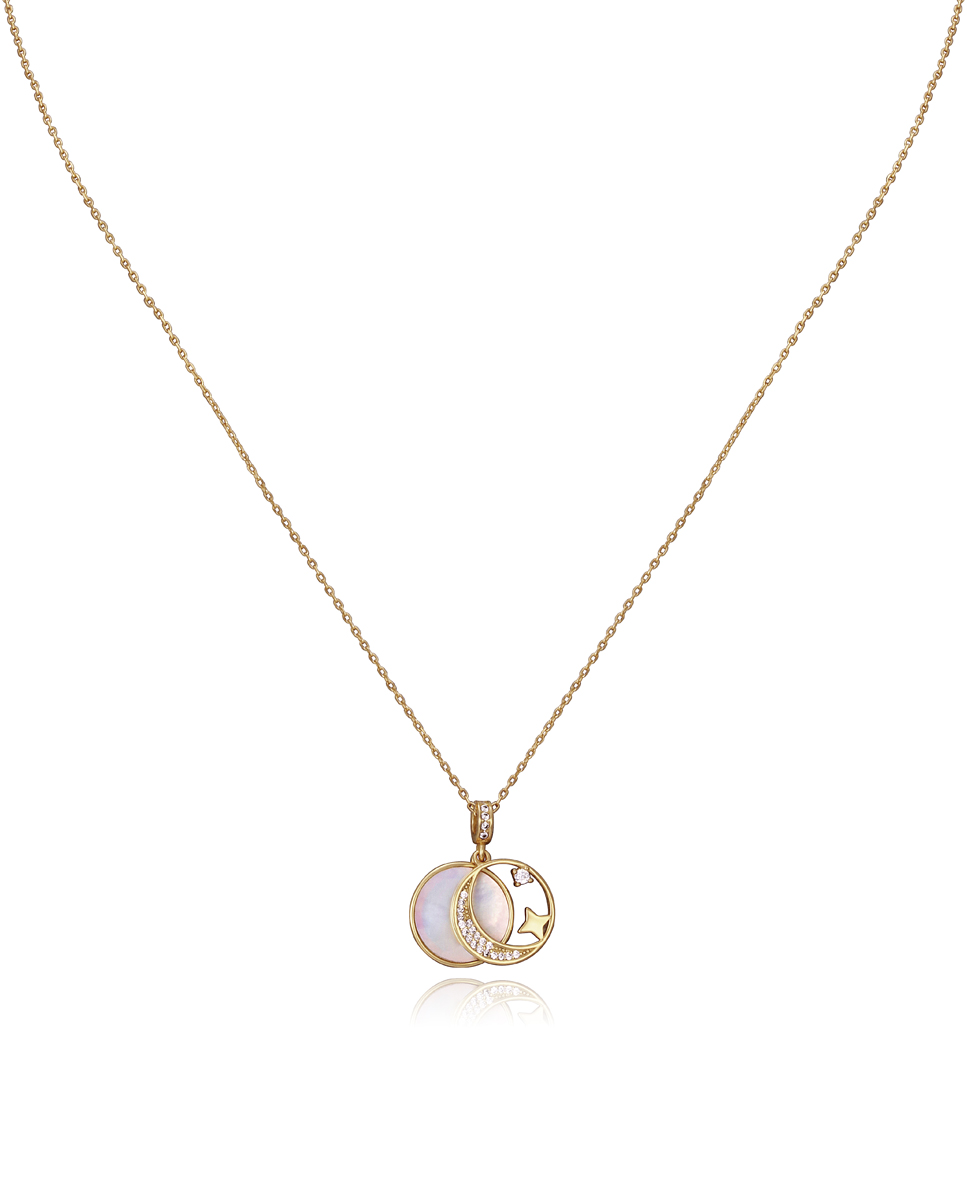Viceroy Hravý pozlátený náhrdelník so zirkónmi Elegant 13080C100-90