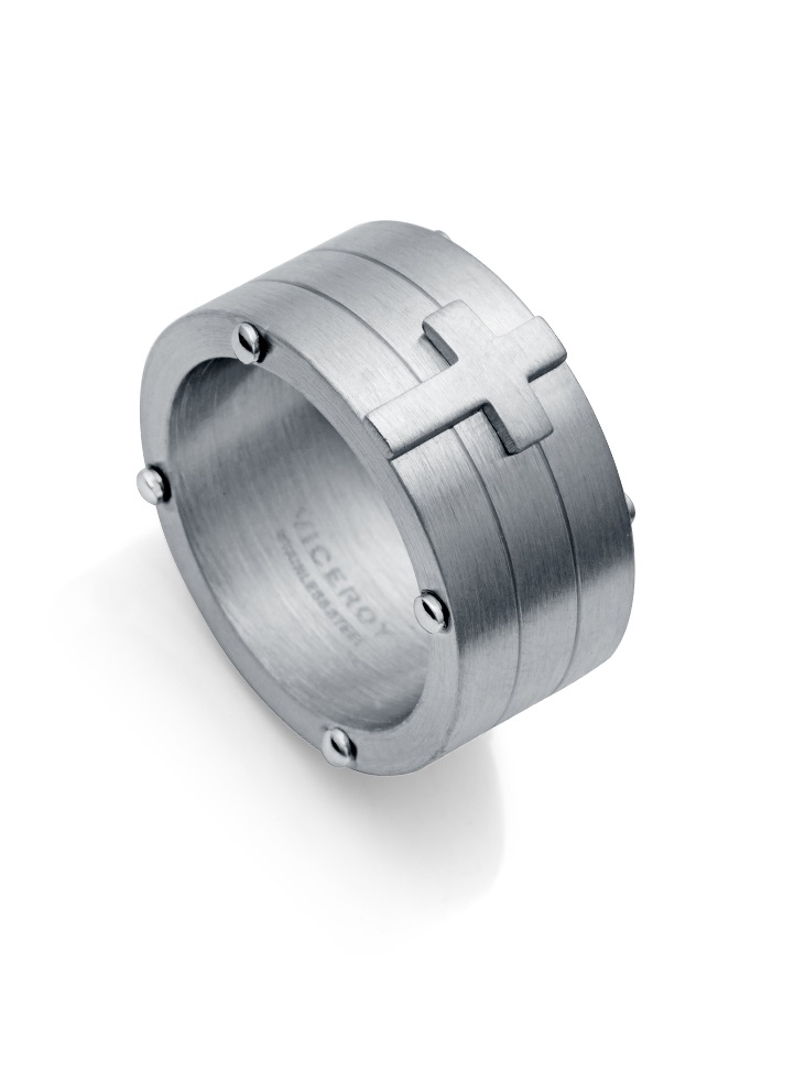 Viceroy -  Masivní ocelový prsten s křížkem Beat 75295A02 64 mm