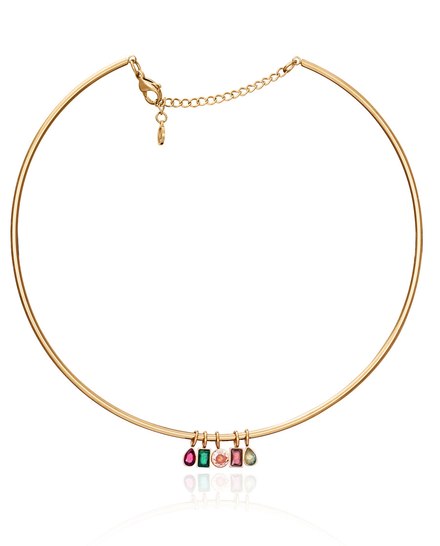 Viceroy Pozlátený pevný náhrdelník s kubickými zirkónmi Chic 14027C01012