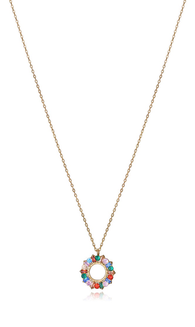 Viceroy Pozlátený náhrdelník s farebnými zirkónmi Elegant 13174C100-39