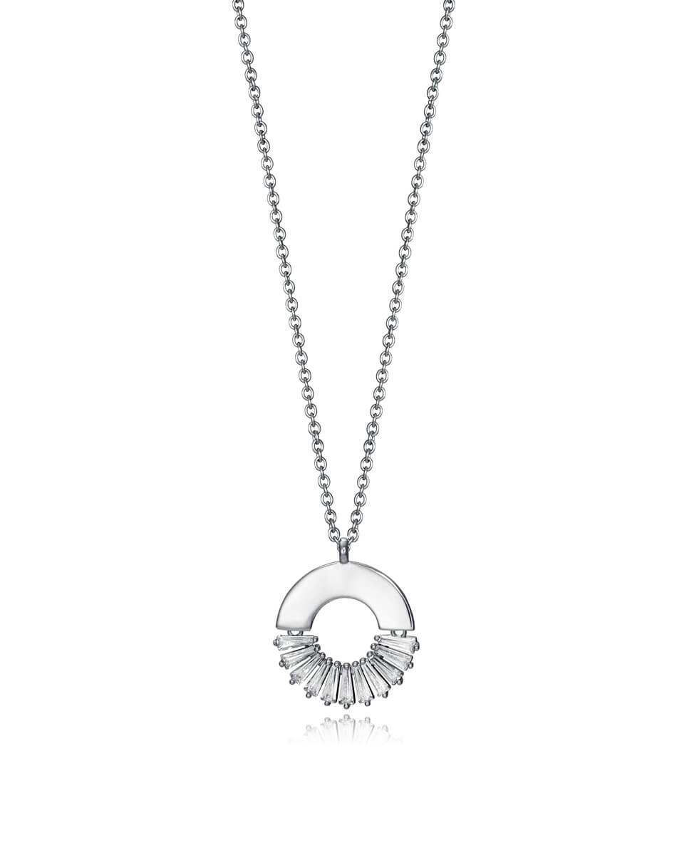 Viceroy Strieborný náhrdelník sa trblietavým kruhovým príveskom 15109C000-38
