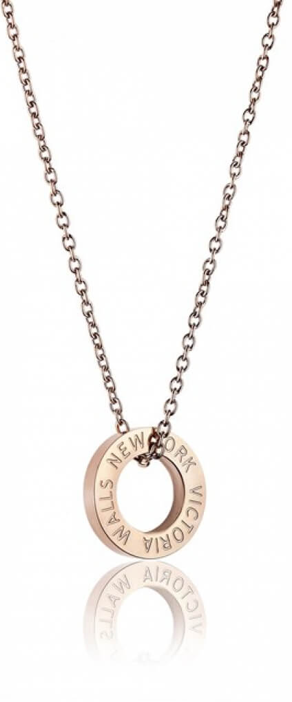 Victoria Walls -  Růžově pozlacený ocelový náhrdelník VN1054R