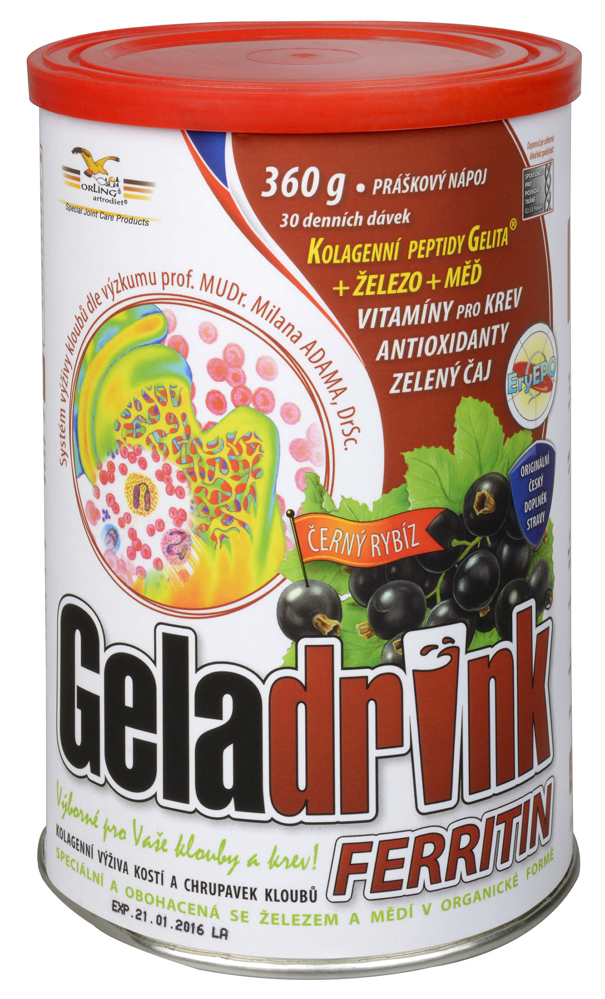 Geladrink Geladrink Ferritin nápoj Čierne ríbezle 360 g