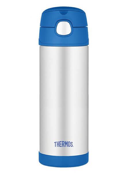 Thermos FUNtainer Dětská termoska s brčkem - modrá 470 ml