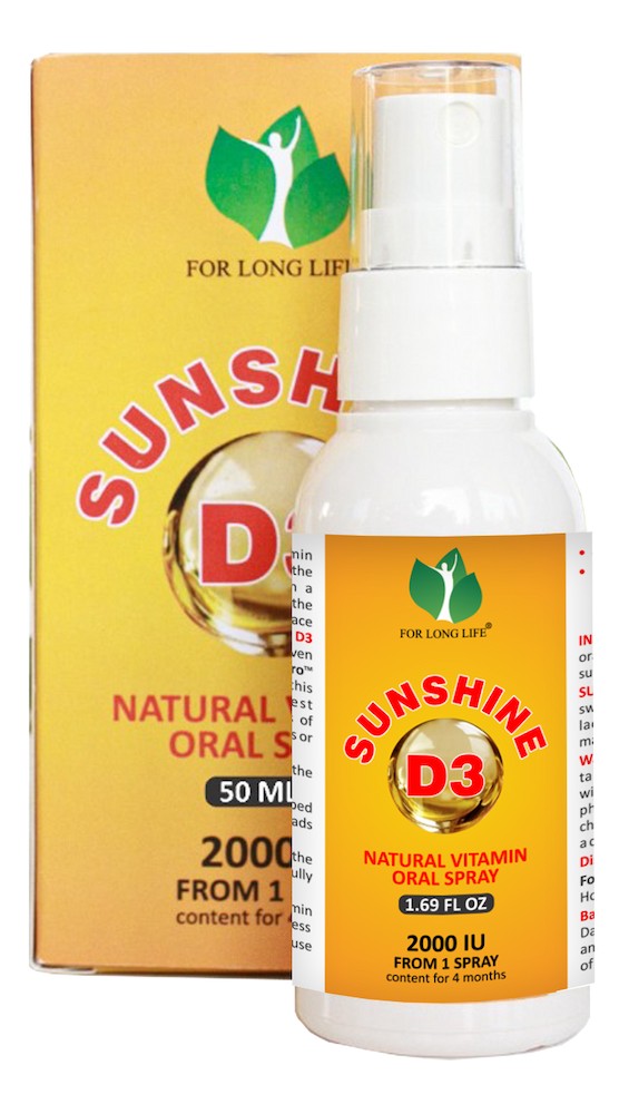 For long life Sunshine vitamín D3 50 ml