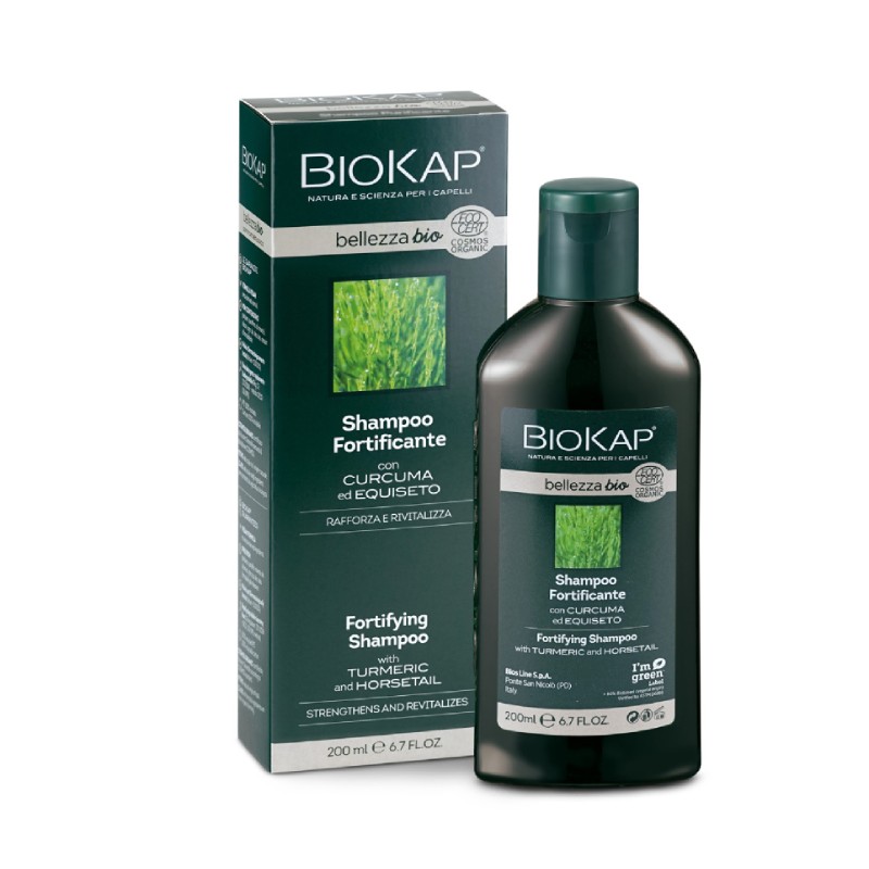 Biokap BIO posilující šampon s výtažkem z kurkumy a přesličky pro jemné vlasy 200 ml