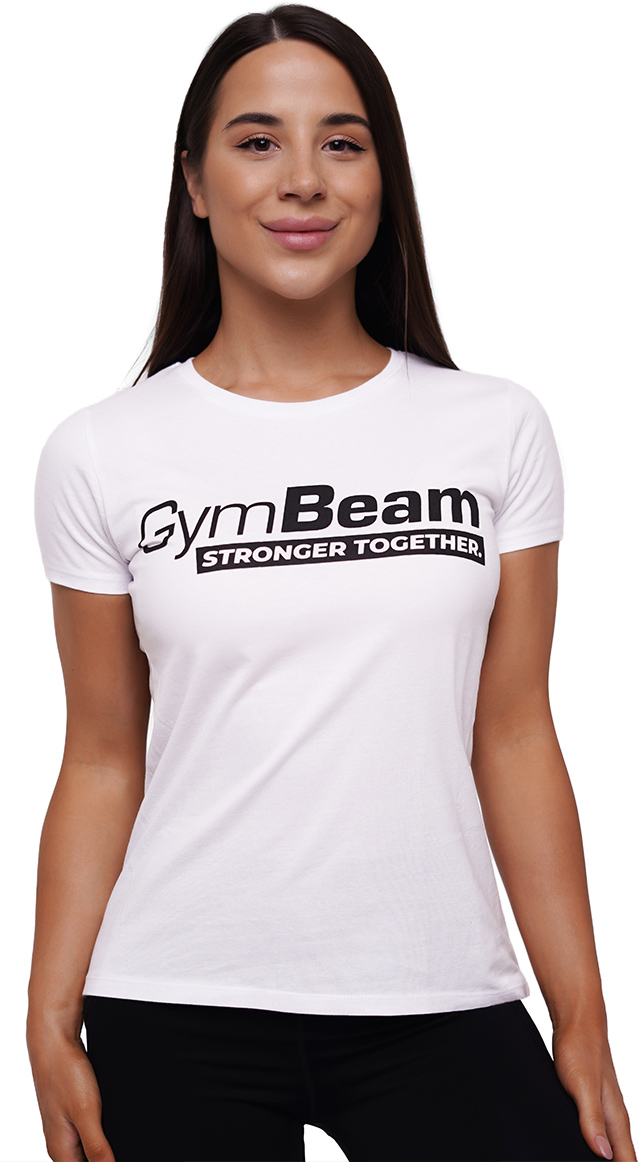 GymBeam Dámské tričko Stronger Together White M