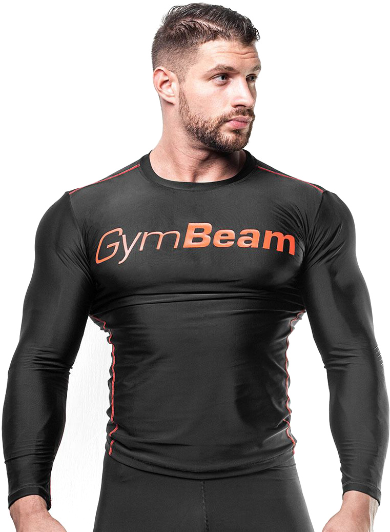 GymBeam Pánské kompresní tričko Black/Red L