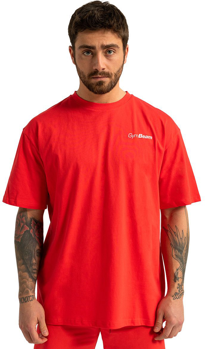 GymBeam Pánské tričko Oversized Limitless Hot Red XL