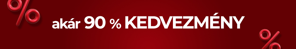 akár 90 % kedvezmény
