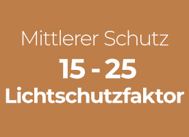 Mittlerer Schutz: 15–25 Lichtschutzfaktor