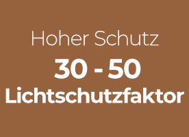 Hoher Schutz: 30–50 Lichtschutzfaktor