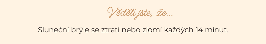 Sluneční brýle se ztratí každých 14 minut