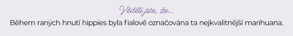 V éře hippies se fialově označovala ta nejkvalitnější marihuana