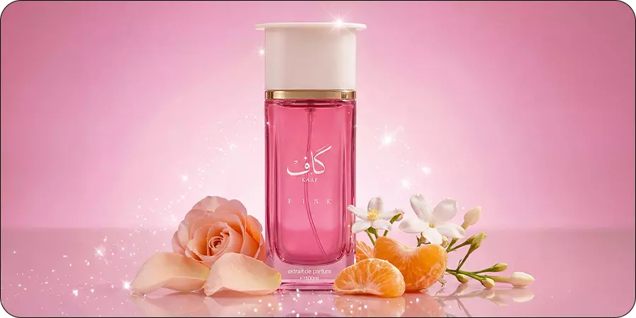 Parfém Kaaf Pink od Ahmed Al Maghribi vonia ako mandarínka, citrón a prvé motýliky v bruchu.