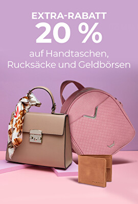 Extra 20 % Rabatt auf Handtaschen, Geldbörsen und Rucksäcke