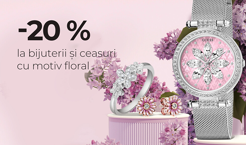 -20 % la bijuterii și ceasuri cu motiv floral