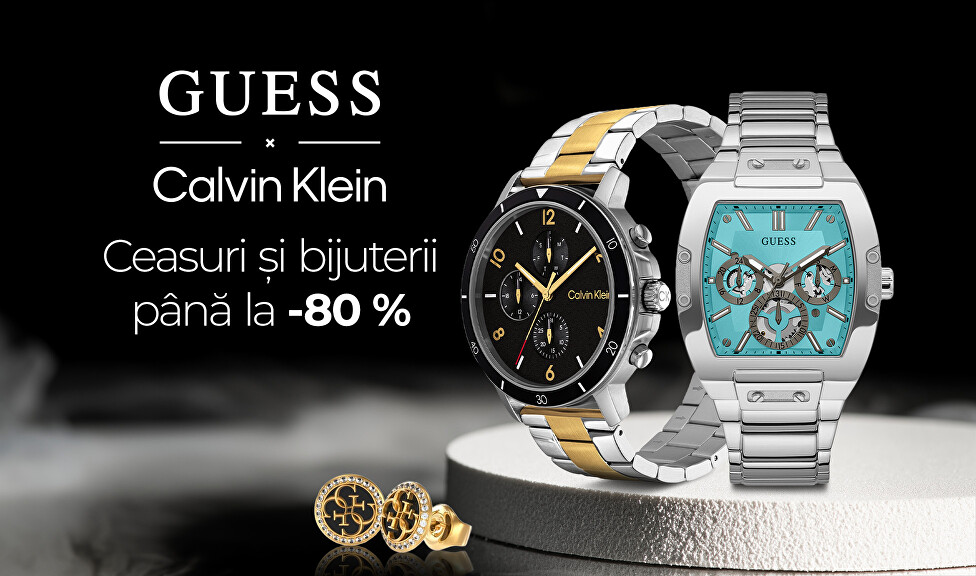 Ceasuri și bijuterii Calvin Klein și GUESS | până la -80%
