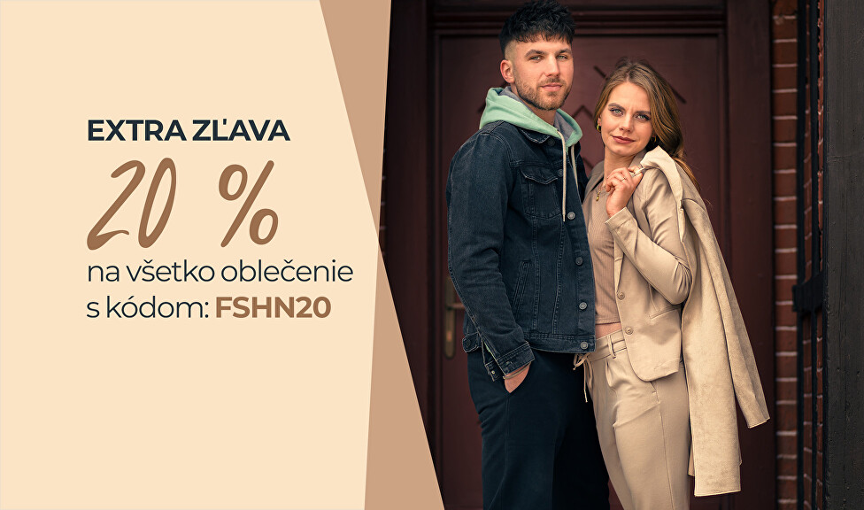 Extra sleva 20 % na všechno oblečení