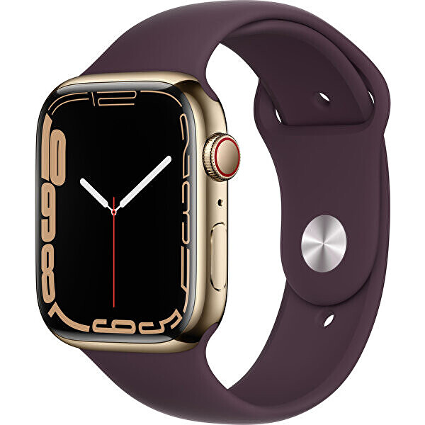 Apple Apple Watch Series 7 GPS + Cellular 45mm Gold Steel, Dark Cherry Sport