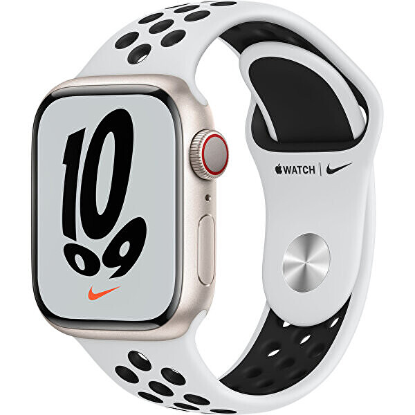 Apple Apple Watch Series Nike 7 GPS + Cellular 41mm Starlight, Platinum/Black Sport Band