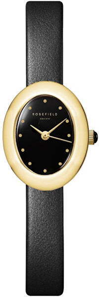 Rosefield Rosefield Ovale Black Matte Black Leather Gold OVBGLG-OV18