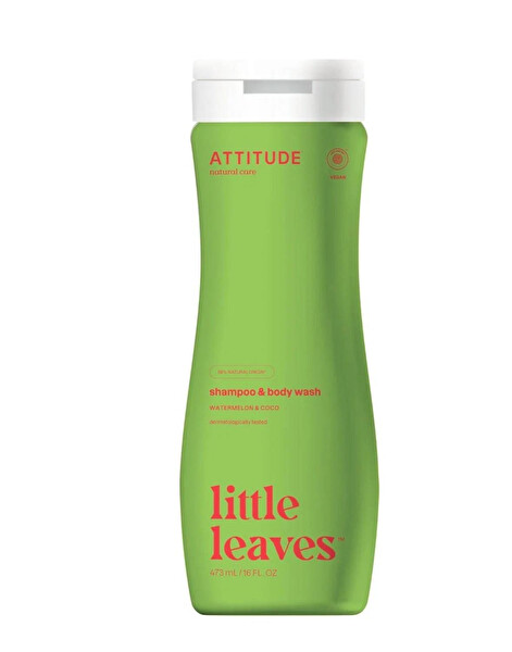 Attitude Attitude Săpun de corp și șampon pentru copii Little Leaves Pepene și cocos 473 ml
