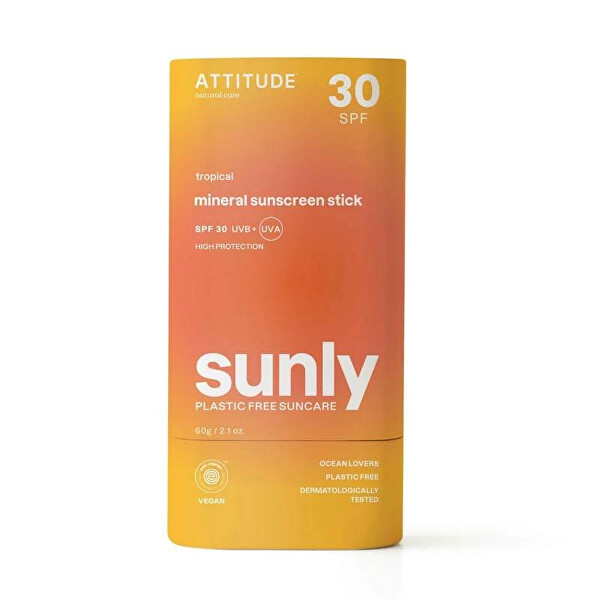 Attitude Attitude Minerálna ochranná tyčinka na telo Tropical SPF 30 Sunly (Mineral Sunscreen Stick) 60 g