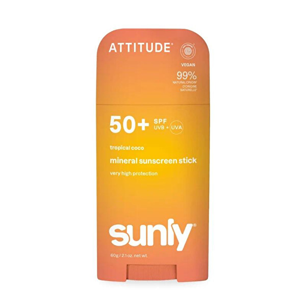 Attitude Attitude Cremă de protecție solară minerală stick SPF 50 Sunly Mineral Stick 60 g