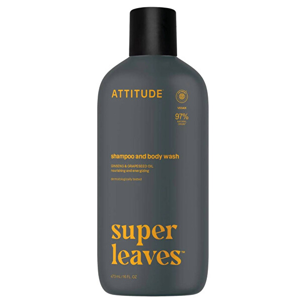 Attitude Attitude Șampon și gel de duș pentru bărbați 2în1 Super Leaves (Shampoo & Body Wash) 473 ml
