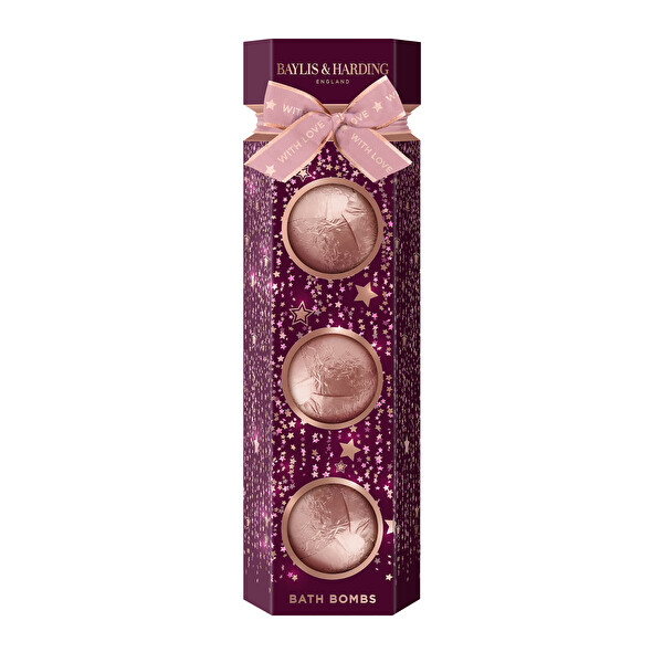 Baylis & Harding Baylis & Harding Darčeková sada šumivých gulí do kúpeľa Wild Cherry & Vanilla 3 ks