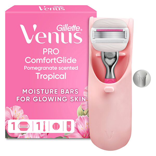 Gillette Gillette Gillette Venus - Tropical ComfortGlide, aparat de ras + 1 rezervă + suport pentru duș + etui