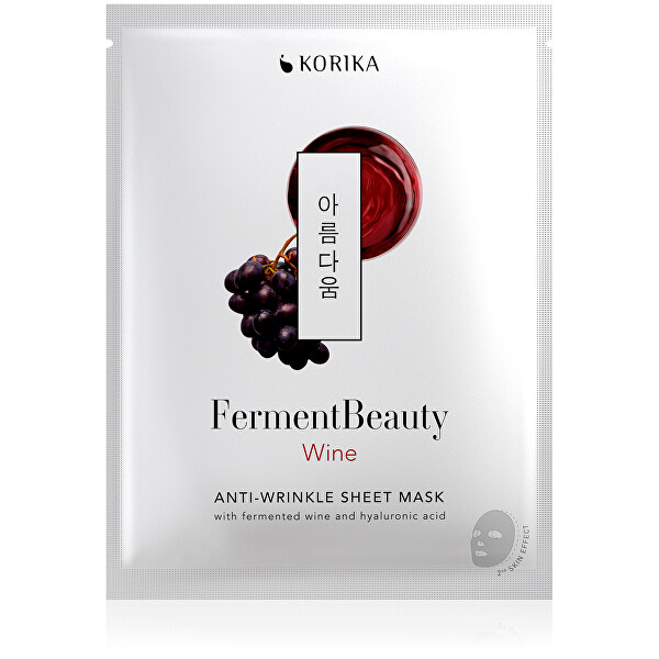 KORIKA KORIKA Mască de pânză anti-îmbătrânire FermentBeauty Wine (Anti-Wrinkle Sheet Mask) 20 g