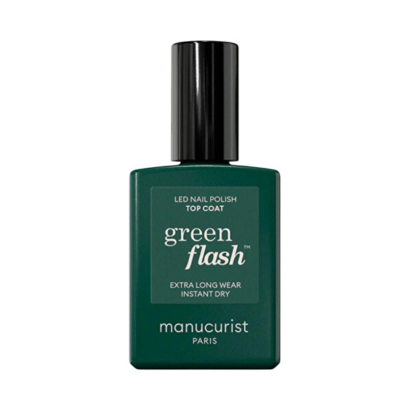 Manucurist Vrchný lak Green Flash LED Gél Top Coat 15 ml