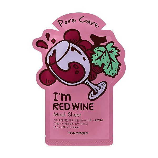 Tony Moly Plátýnková maska na rozšířené póry I`m Red Wine (Pore Care Mask Sheet) 21 ml