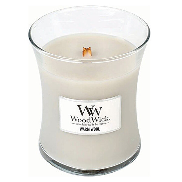 WoodWick Lumânare parfumată Warm Wool 275 g