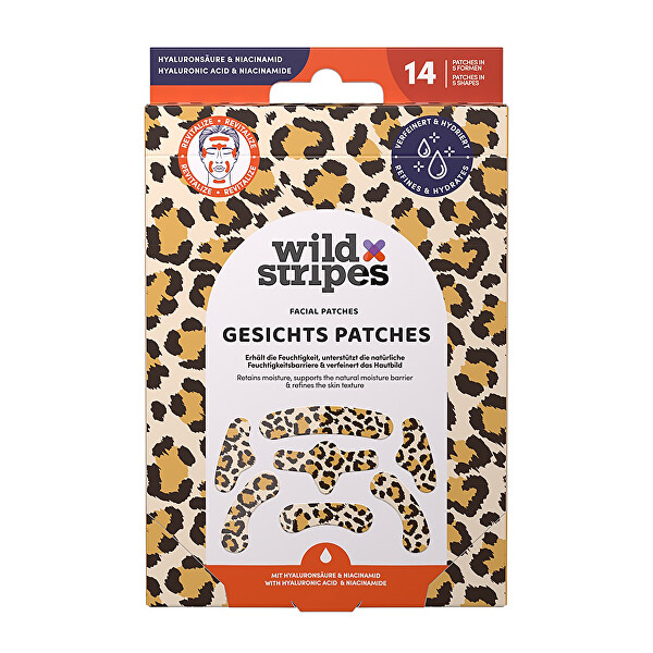 Wild Stripes Plasturi hidrocoloizi pentru ten Animal Leo Facial Patches 14 buc.