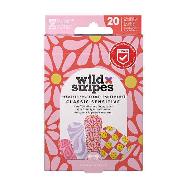 Wild Stripes Náplasti Classic Sensitive Pastel Fun Plasters 20 ks