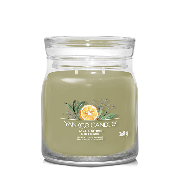 Yankee Candle Yankee Candle Aromatická sviečka Signature sklo stredná Sage & Citrus 368 g