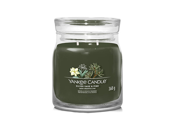 Yankee Candle Lumânare aromatică Sticla Signature medium Silver Sage & Pine 368 g