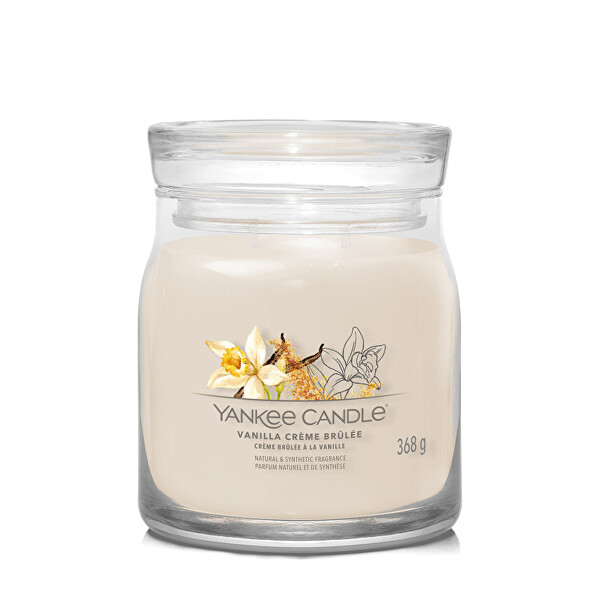 Yankee Candle Lumânare aromatică Signature sticlă medie Vanilla Brulée 368 g