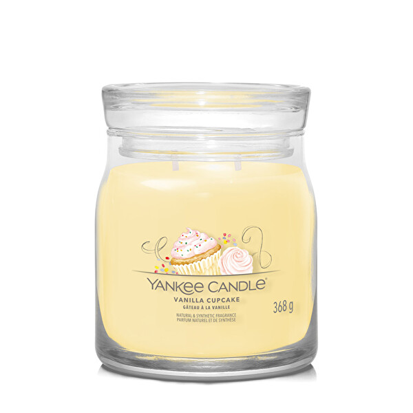 Yankee Candle Lumânare aromatică Signature sticlă medie Vanilla Cupcake 368 g